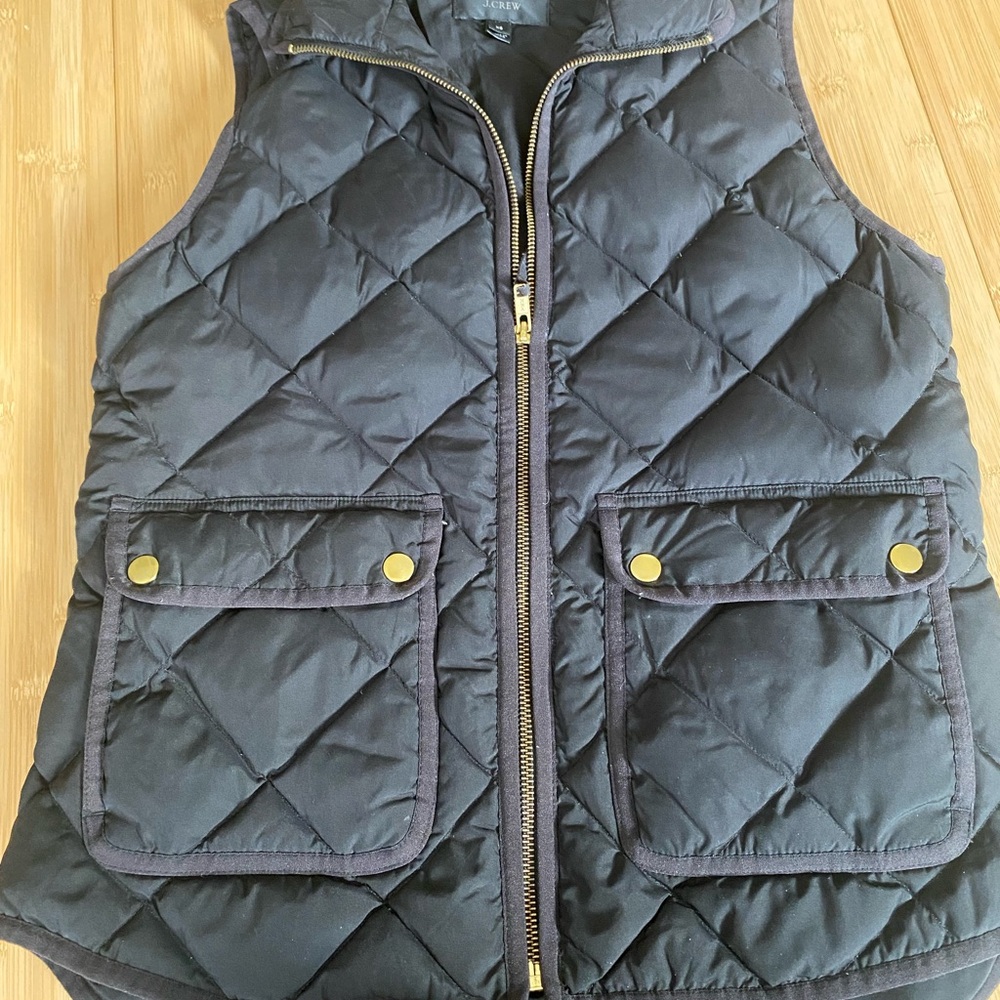 Quilted Black Vest with Gold Accents
